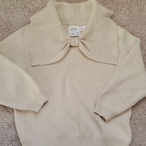 Zara Little Girls Tied Knit Sweater Size 4